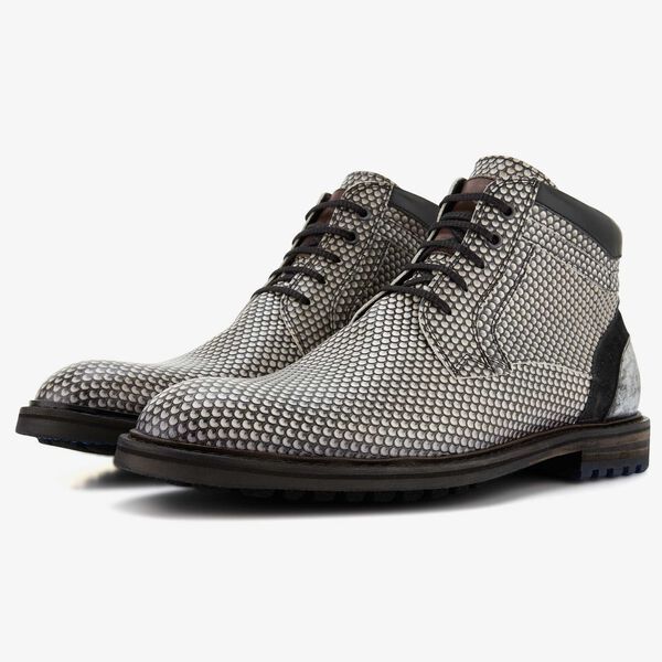 Floris van Bommel grijze leren heren veterboot