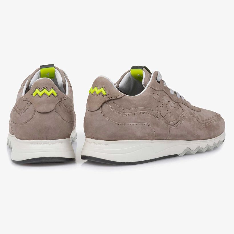 Taupe-coloured nubuck leather sneaker