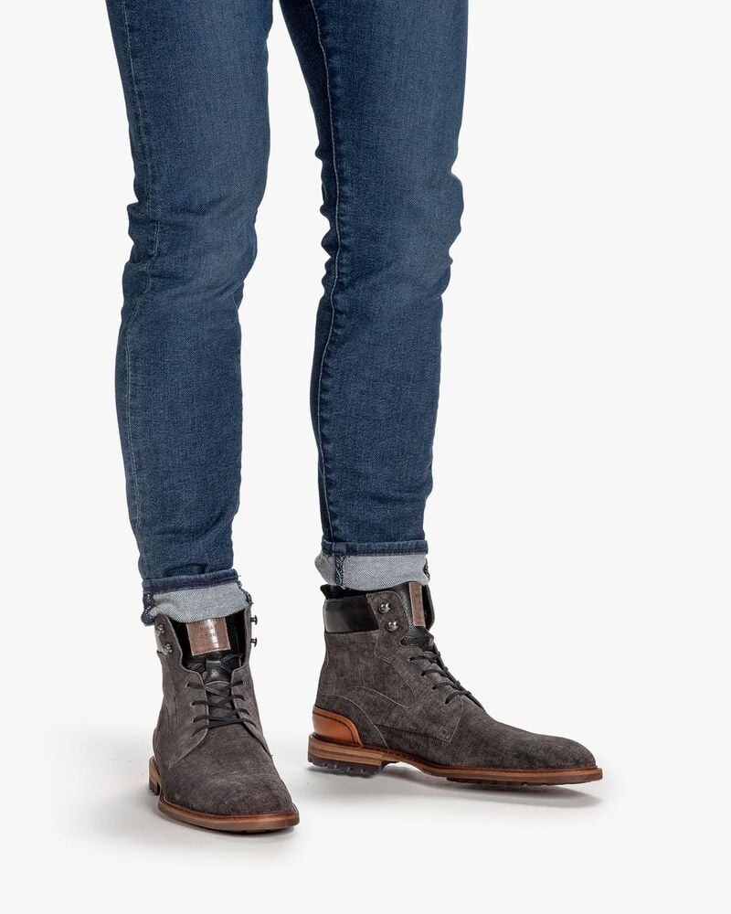 Veterboot su&egrave;de donkergrijs