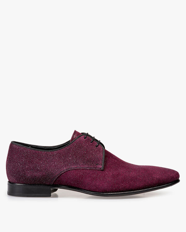 Lace shoe suede bordeaux red