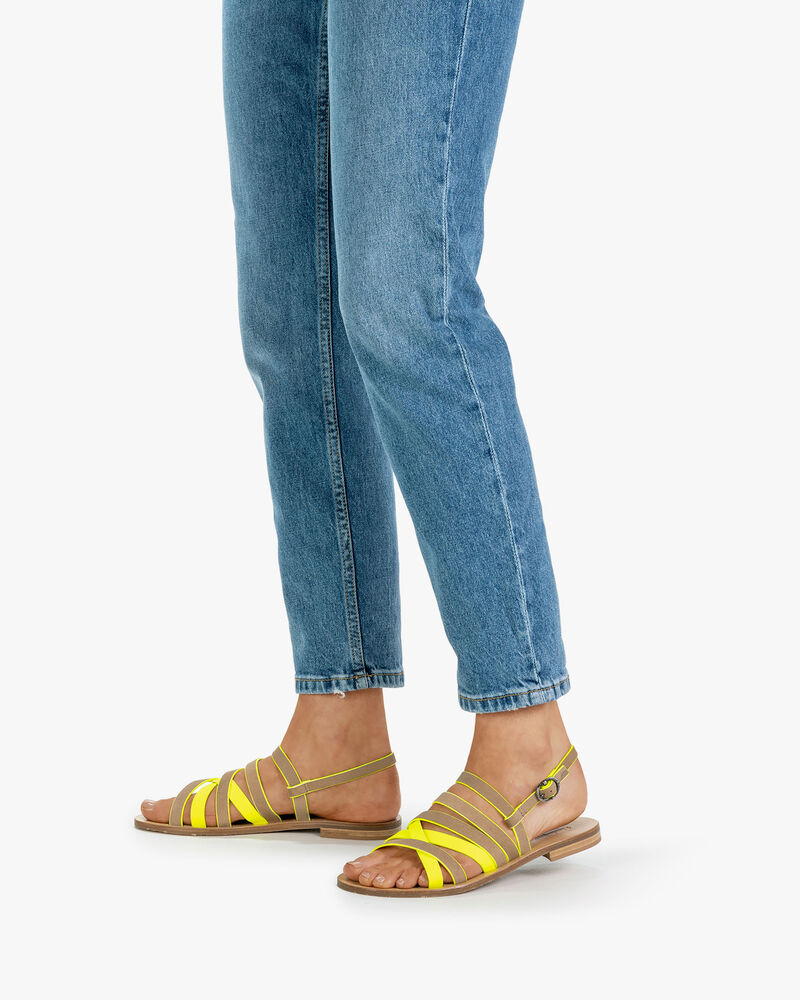 Sandal suede leather beige