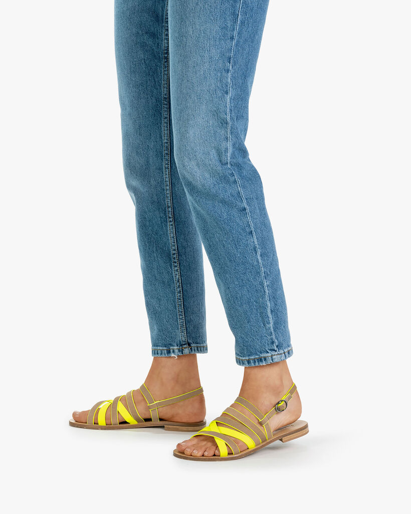 Sandal suede leather beige