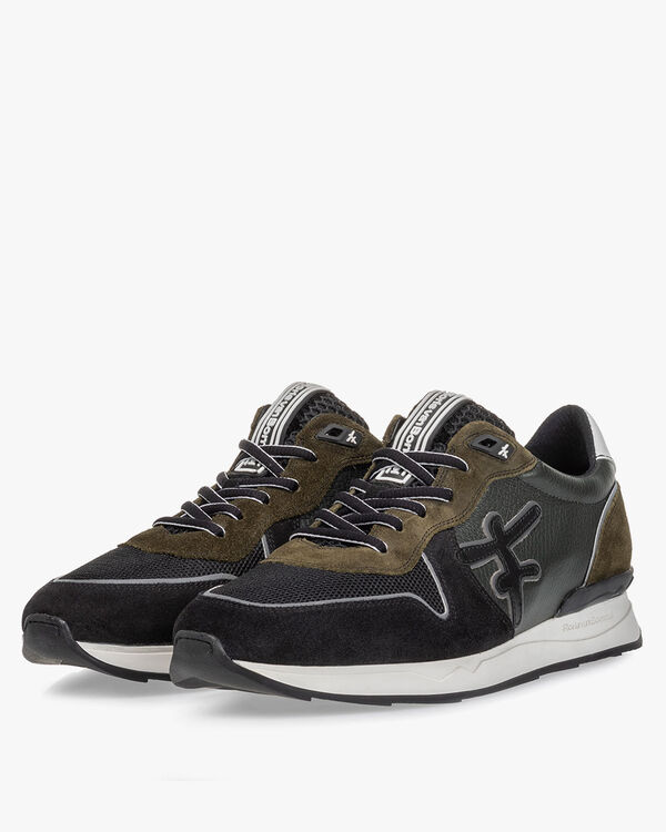 Sneaker suede dark green/black