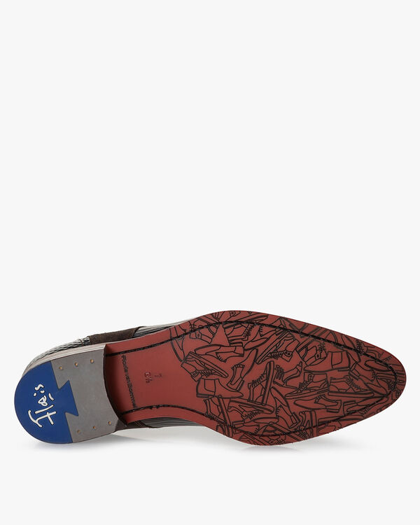 Veterschoen metallicprint brons