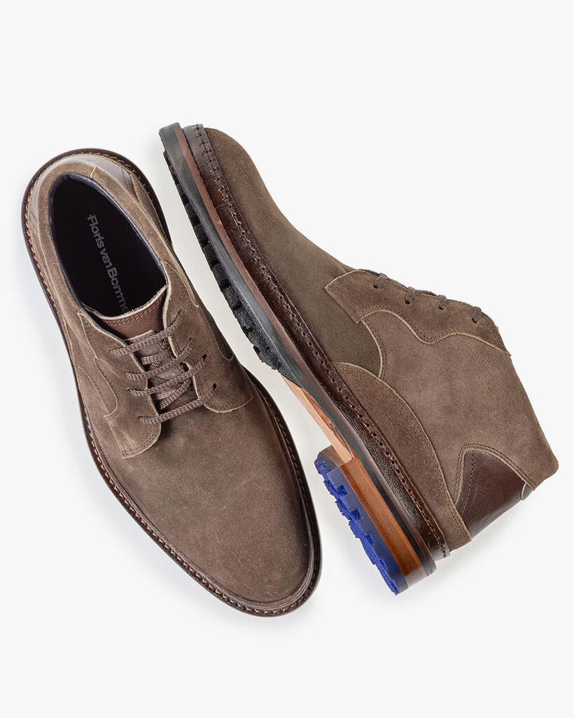 Veterboot su&egrave;de donker taupe