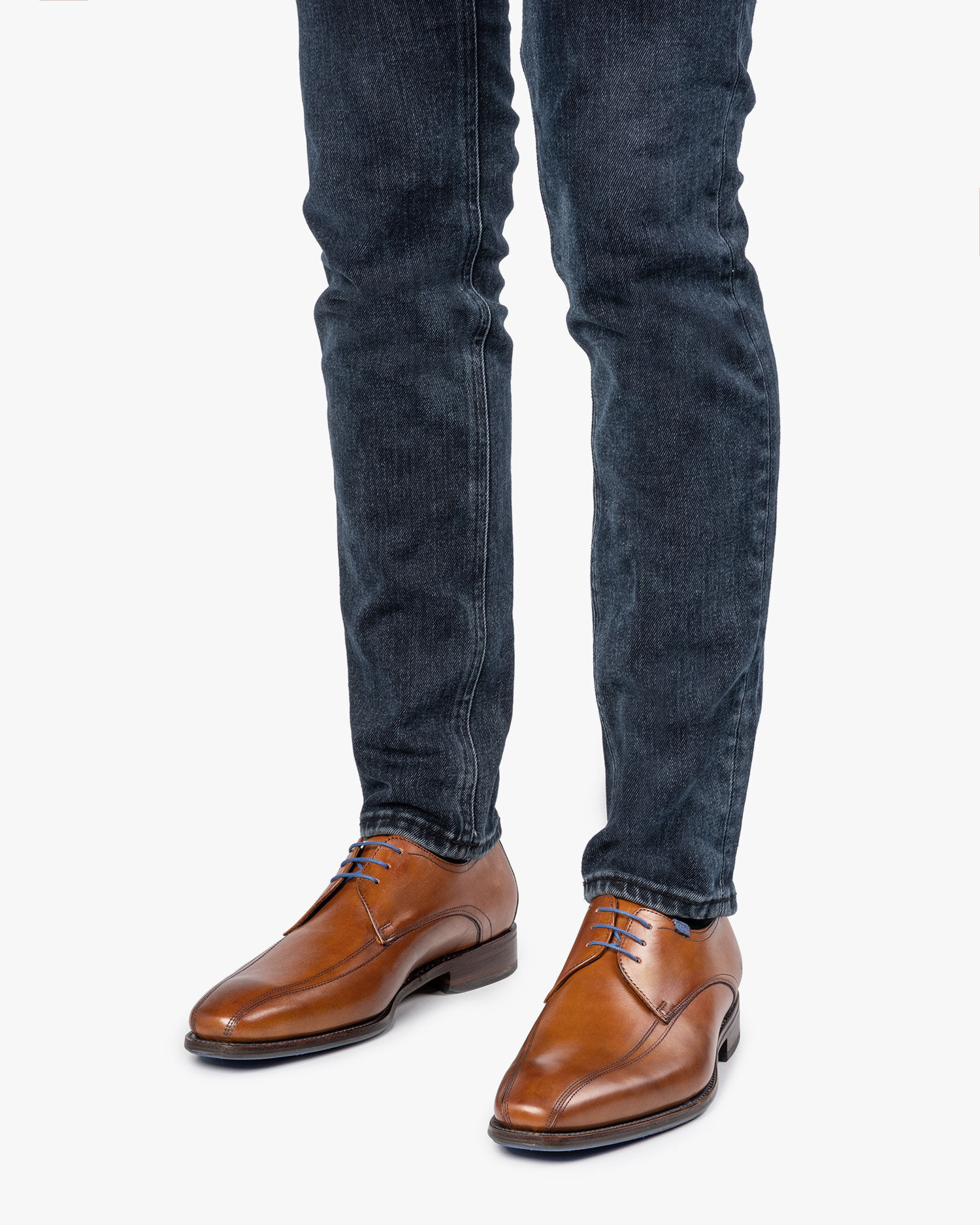 Cognac coloured calf s leather lace shoe Floris van Bommel