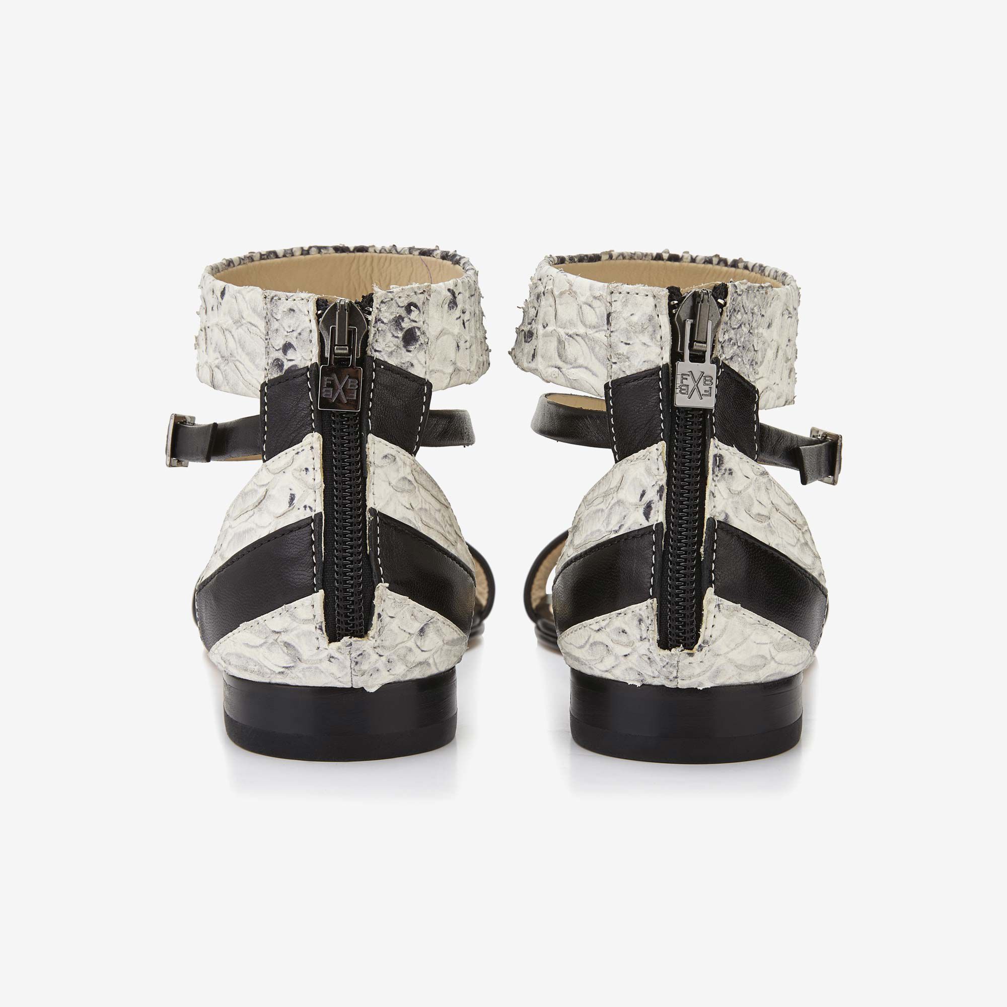Sandalen dames Floris van Bommel grijze snakeprint dames sandaal Floris van Bommel Official