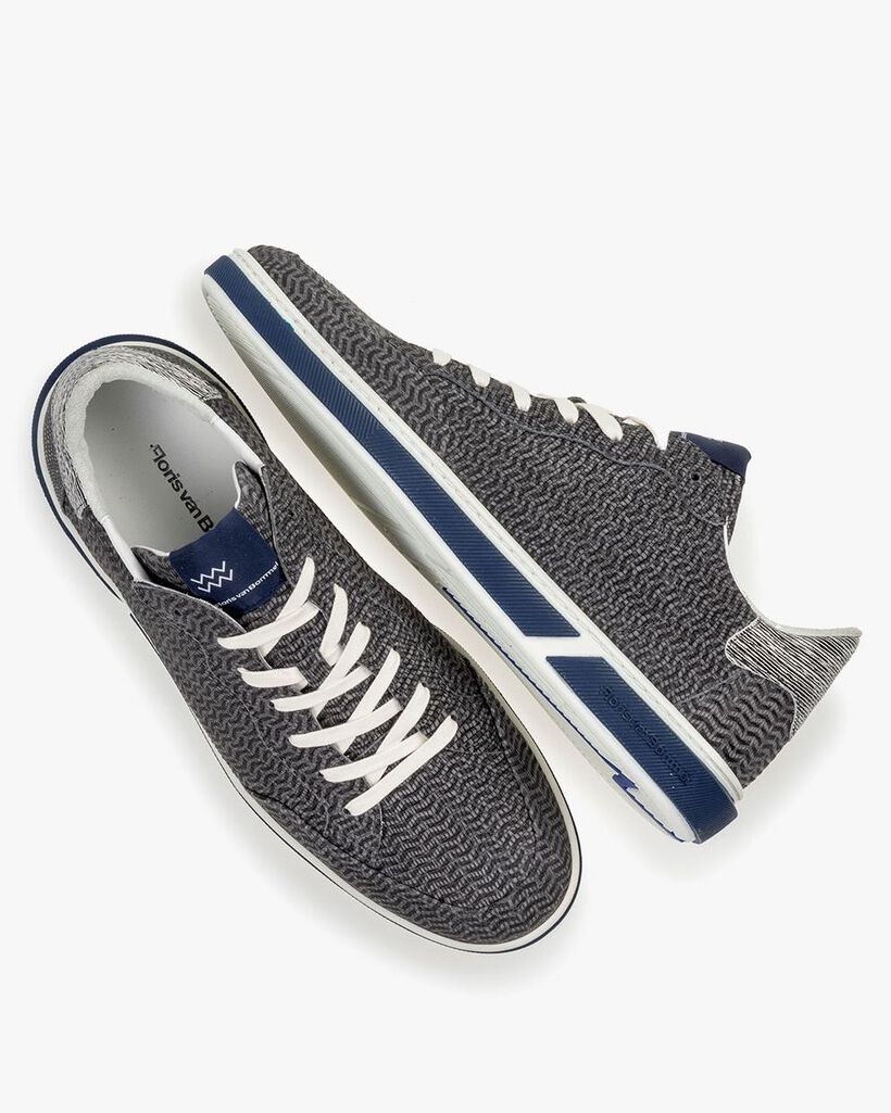 Sneaker nubuckleer grijs