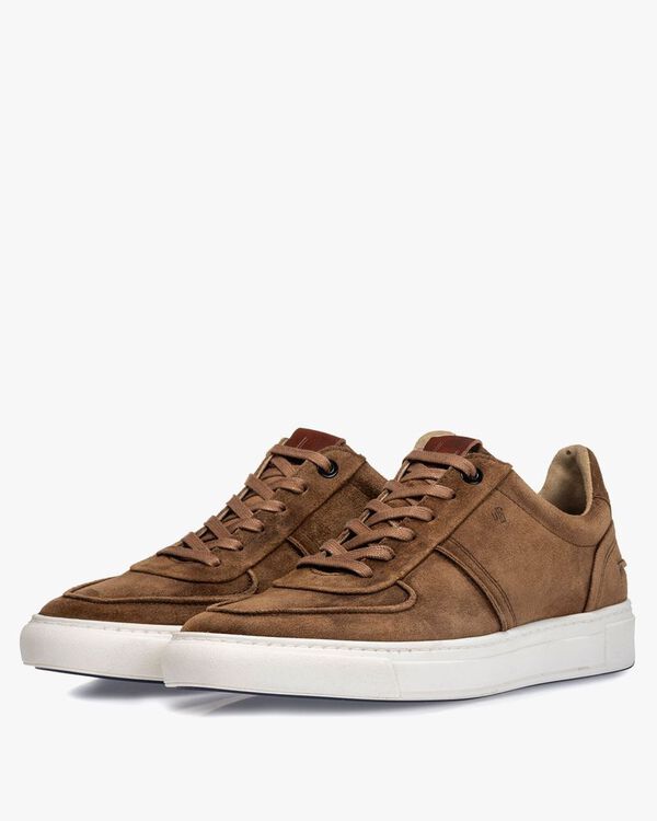 Sneaker cognac-coloured suede leather