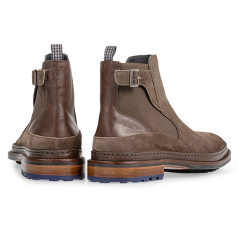 Chelsea boot su&egrave;de donker taupe