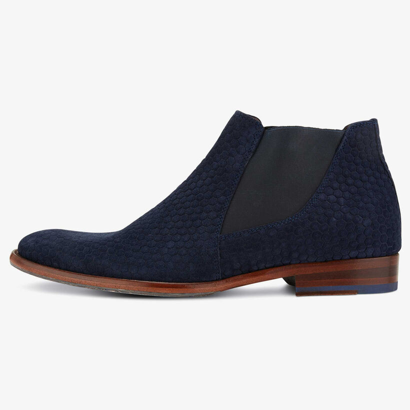 Floris van Bommel blue suede men’s Chelsea boot