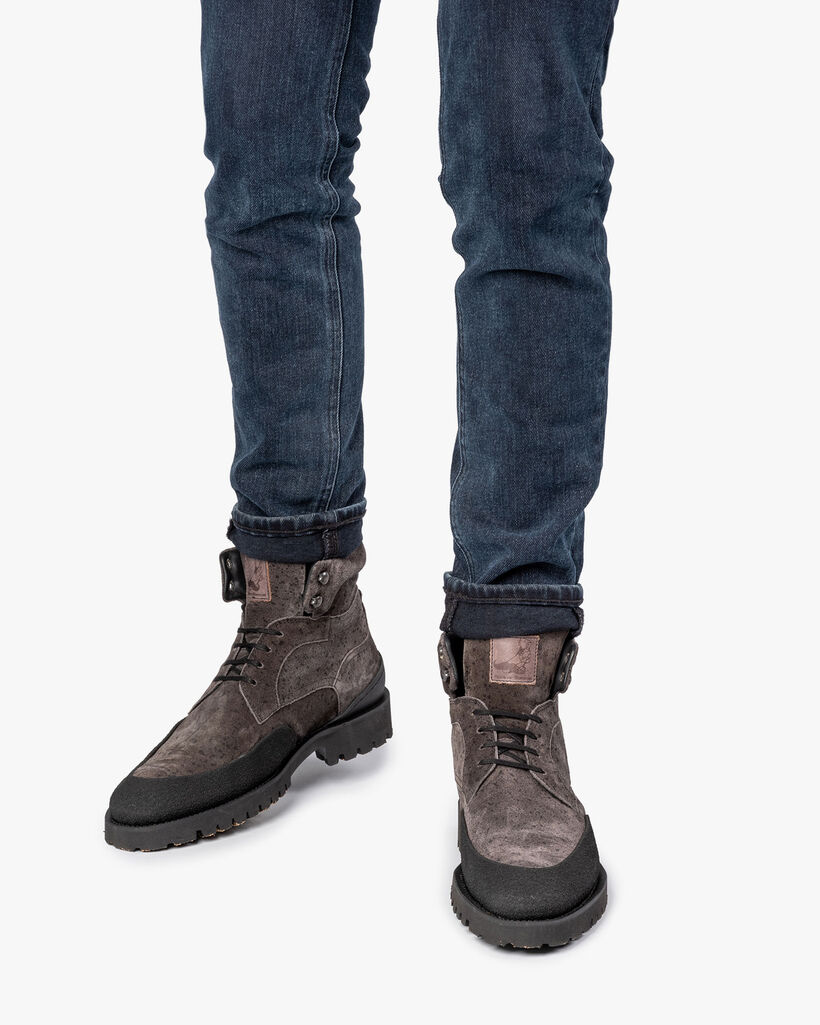 Veterboot grijs su&egrave;de