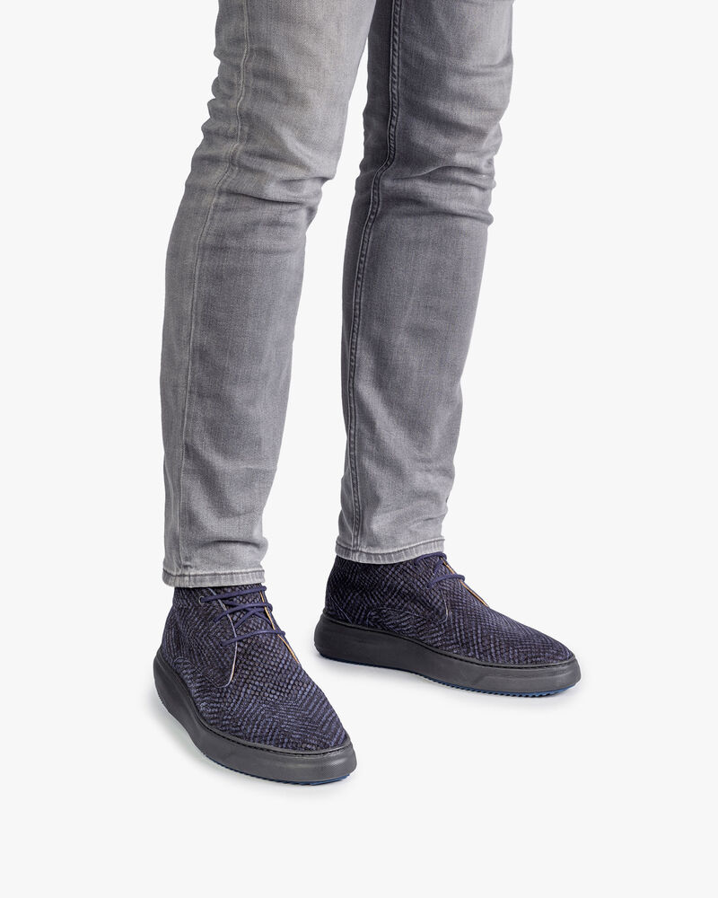 Boot zig-zag print blue