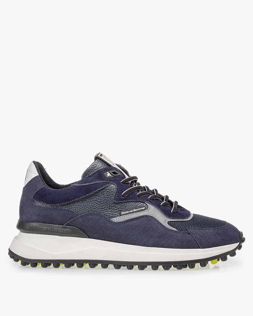Noppi sneaker donkerblauw met print