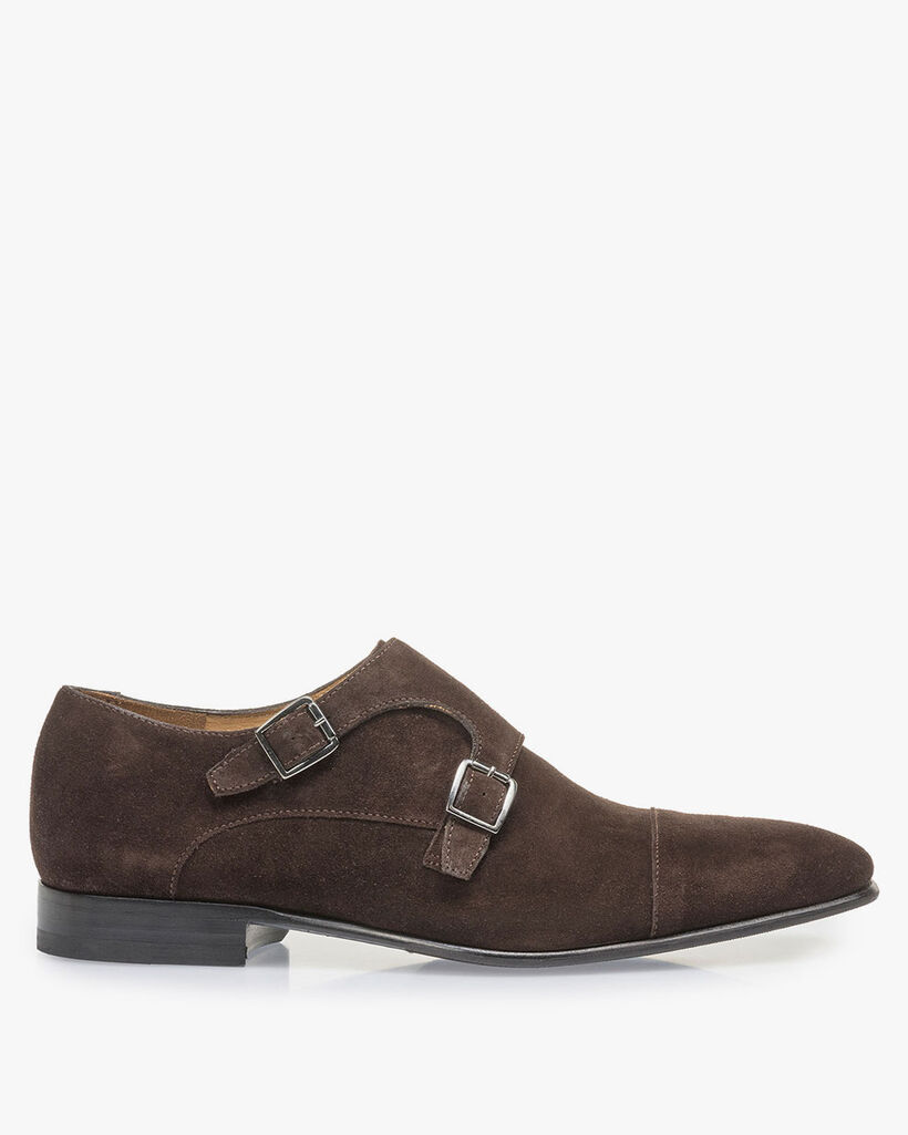Brown suede monk