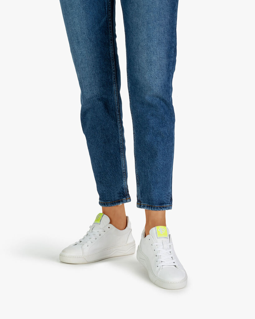 Sneaker printed leather white