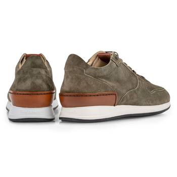 Sneaker groen su&egrave;de