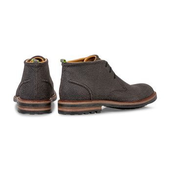 Lace boot printed leather dark grey