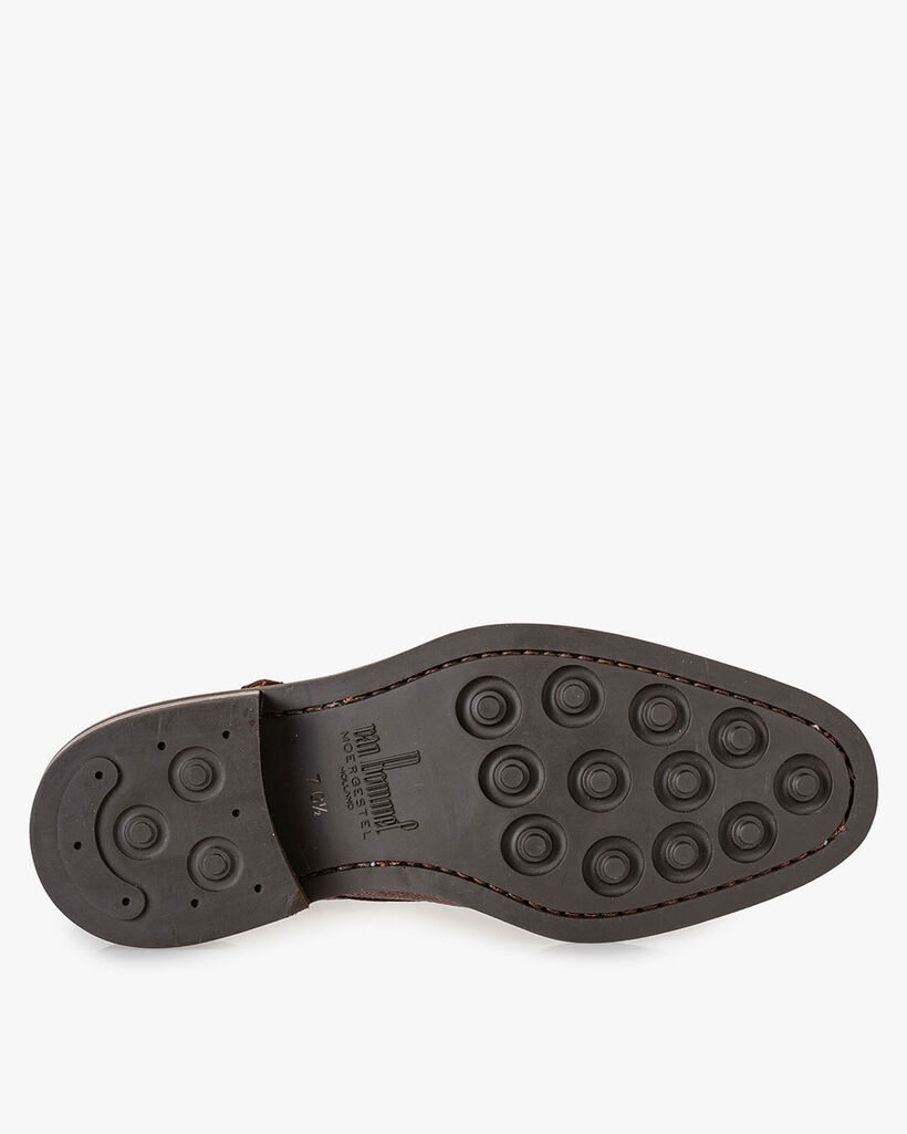 Kalfsleren gespschoen cognac