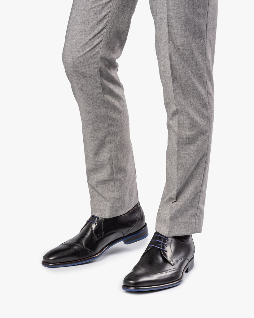 Veterschoen zwart kalfsleer