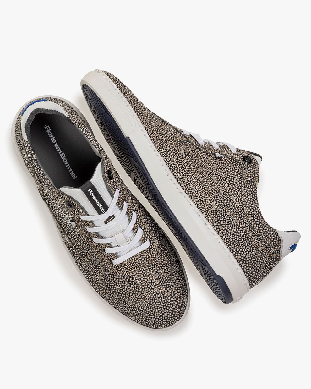 Sneaker geprint leer grijs SFM-10120-30-01 | Floris van Bommel Official®