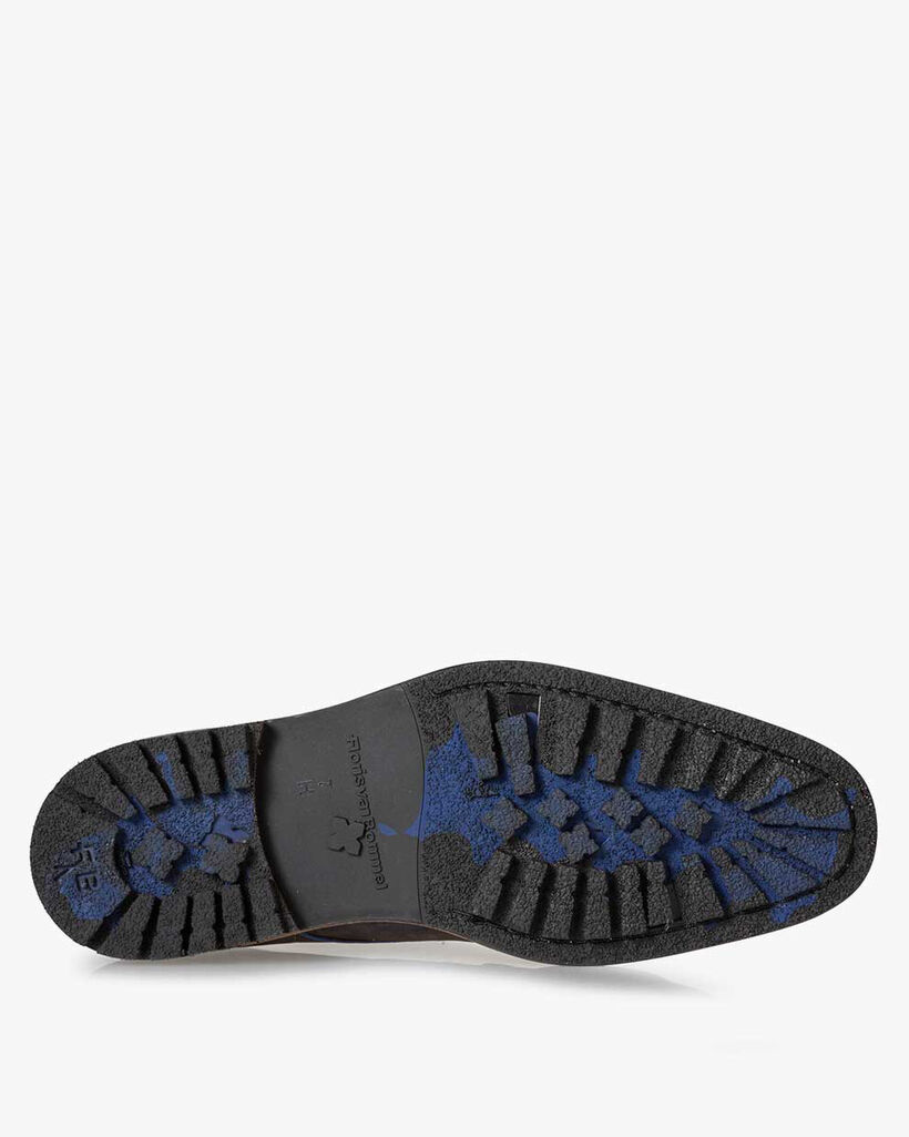 Veterboot nubuckleer donkerblauw