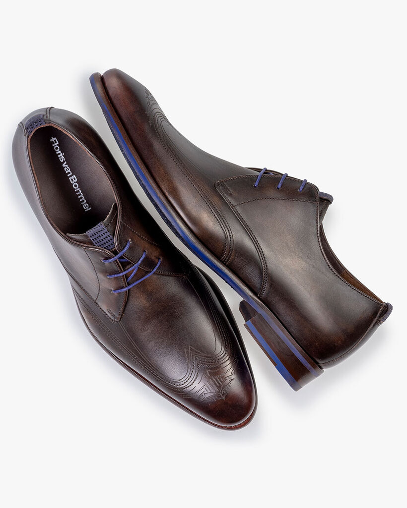 Veterschoen kalfsleer donkerbruin