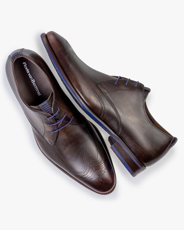 Veterschoen kalfsleer donkerbruin