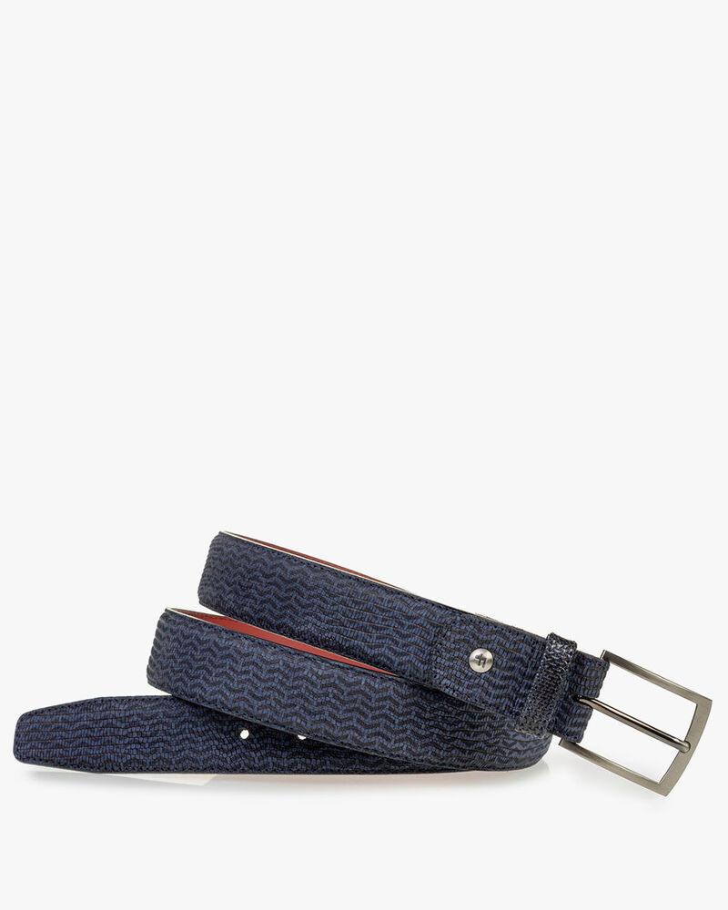 Riem nubuckleer blauw