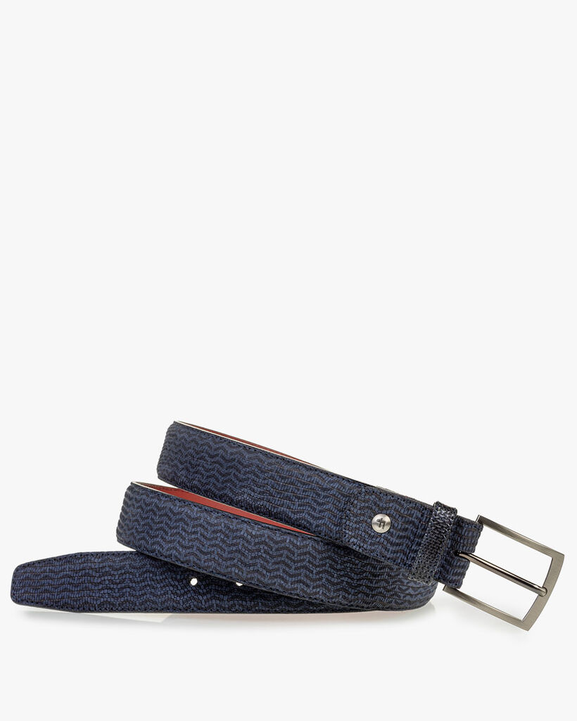 Riem nubuckleer blauw