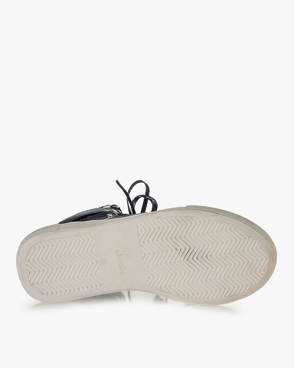 Halfhoge sneaker nubuckleer blauw