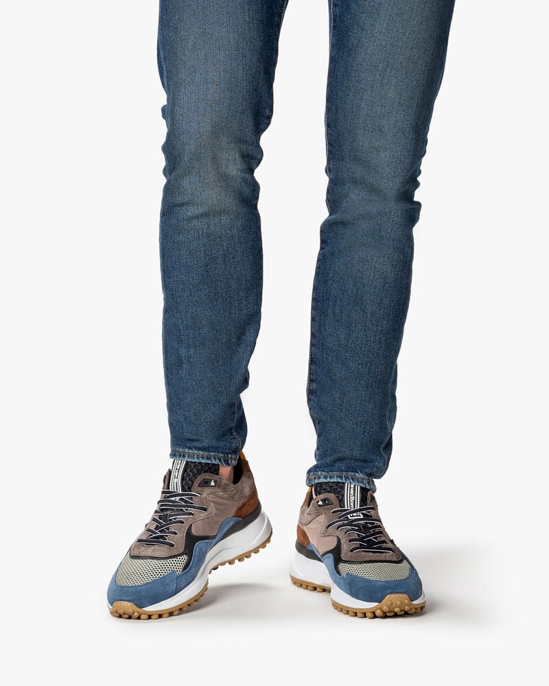 Noppi sneaker su&egrave;de blauw