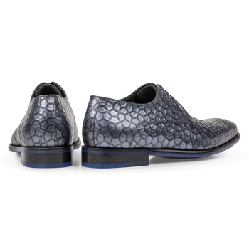 Veterschoen metallic print grijs