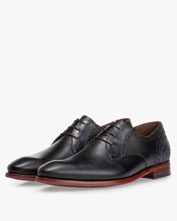 Veterschoen kalfsleer zwart