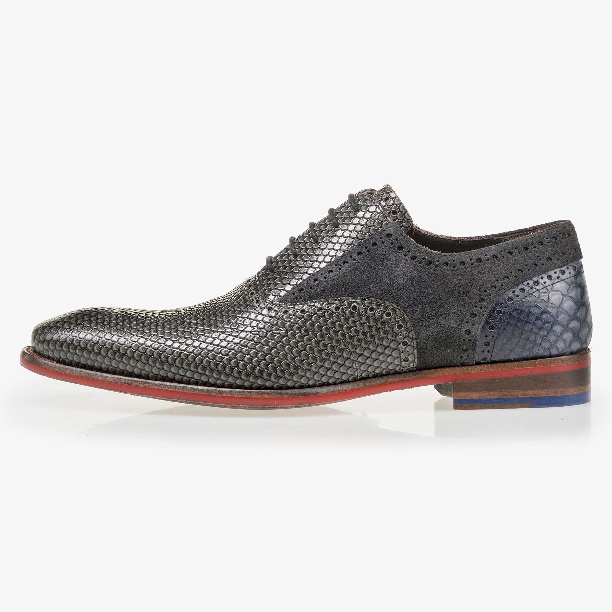 Men s grey leather lace shoe 19104 00 Floris van Bommel