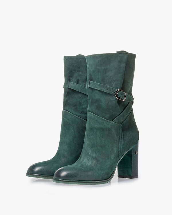 Halfhoge laars su&egrave;de petrol