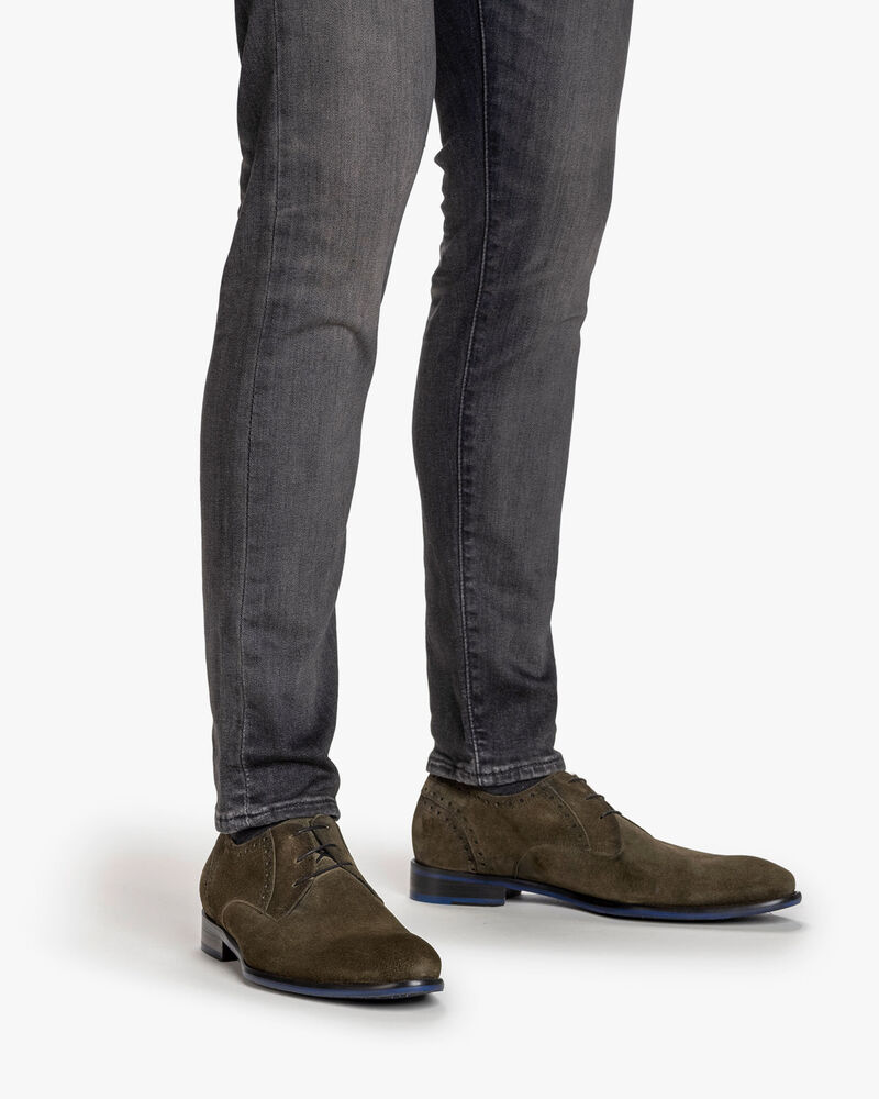 Veterschoen su&egrave;de donkergroen