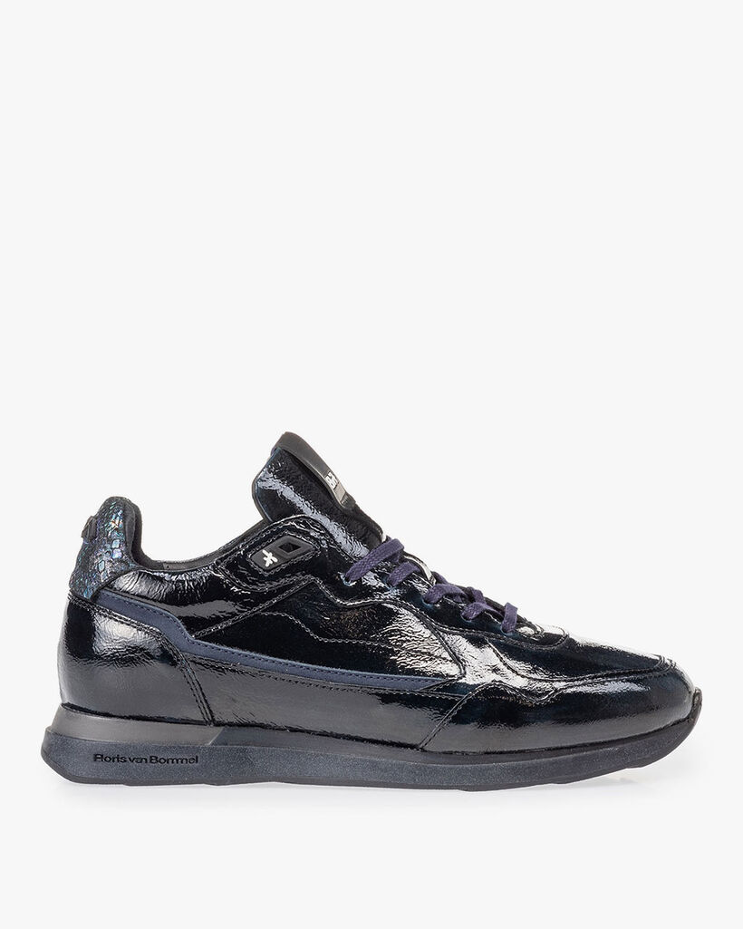 Sneaker blauwe lakleer