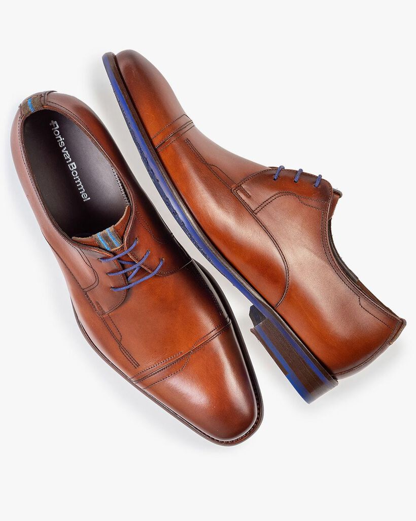 Lace shoe calf leather cognac