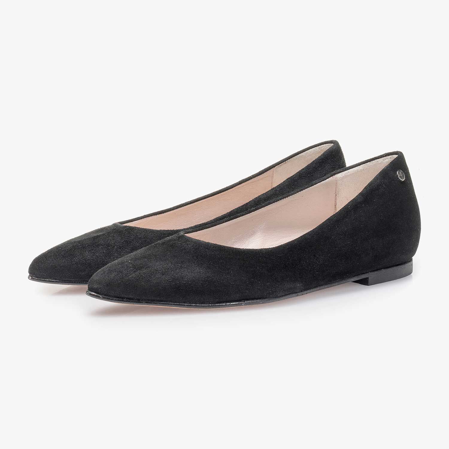 Black suede ballerinas top