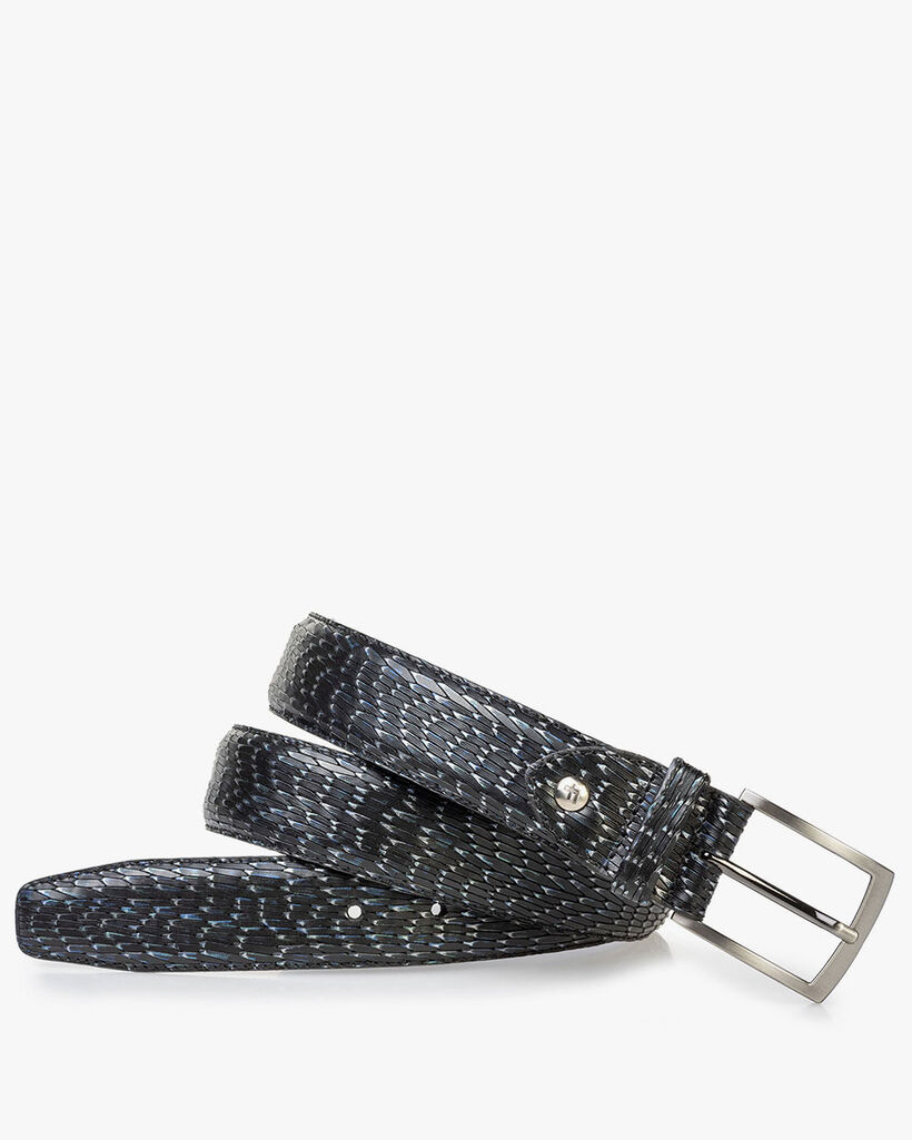 Leren riem metallic groen
