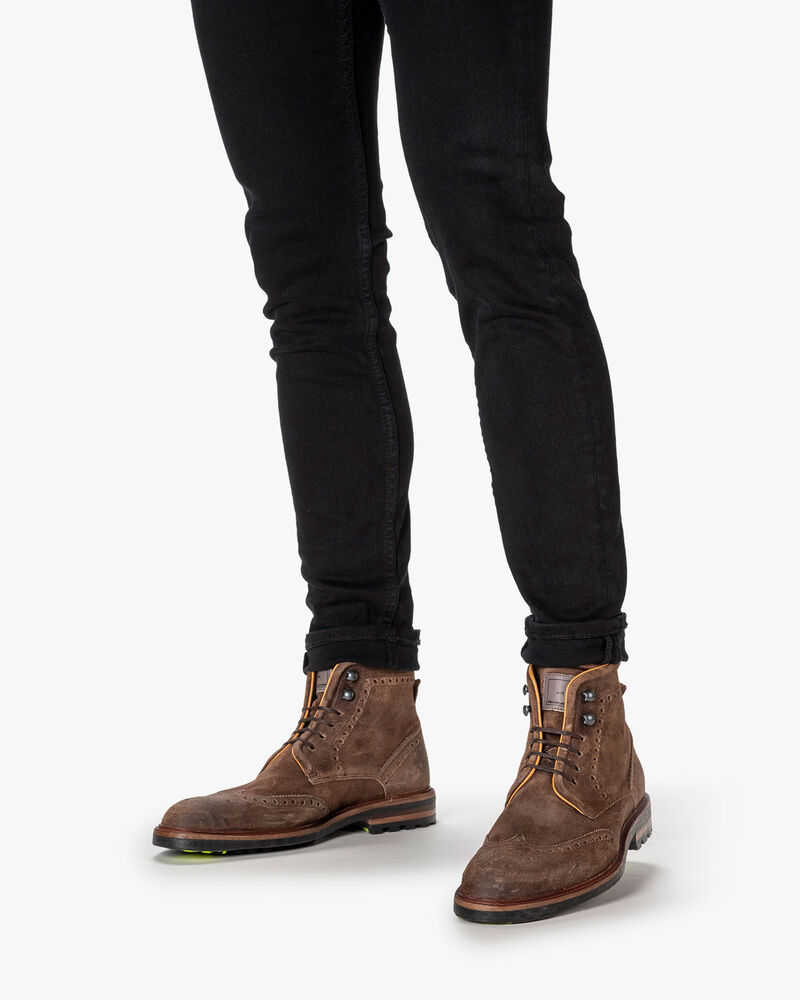 Veterboot su&egrave;de cognac