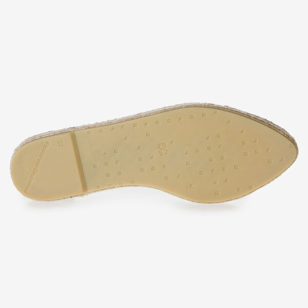 Silver leather espadrilles with metallic print