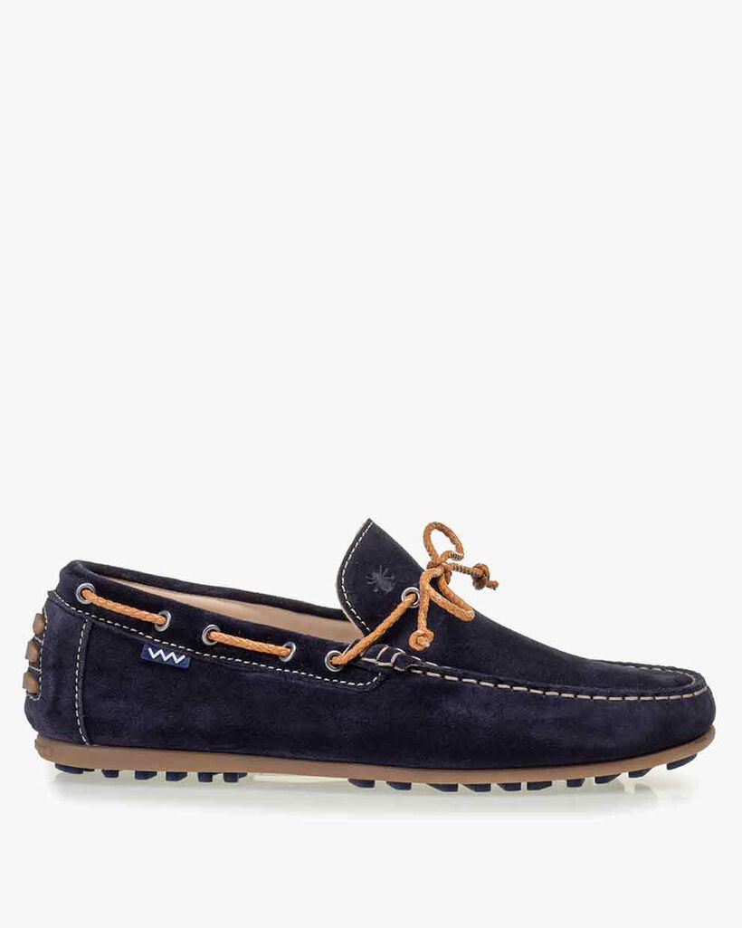 Mocassin su&egrave;de donkerblauw