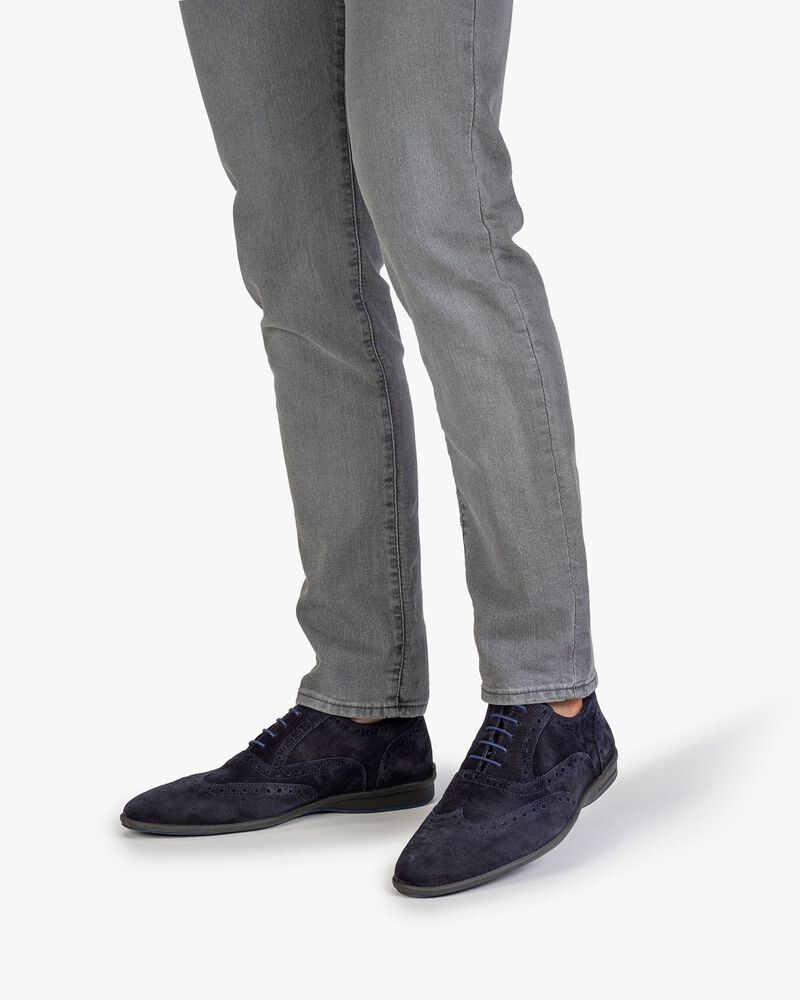 Veterschoen su&egrave;de blauw