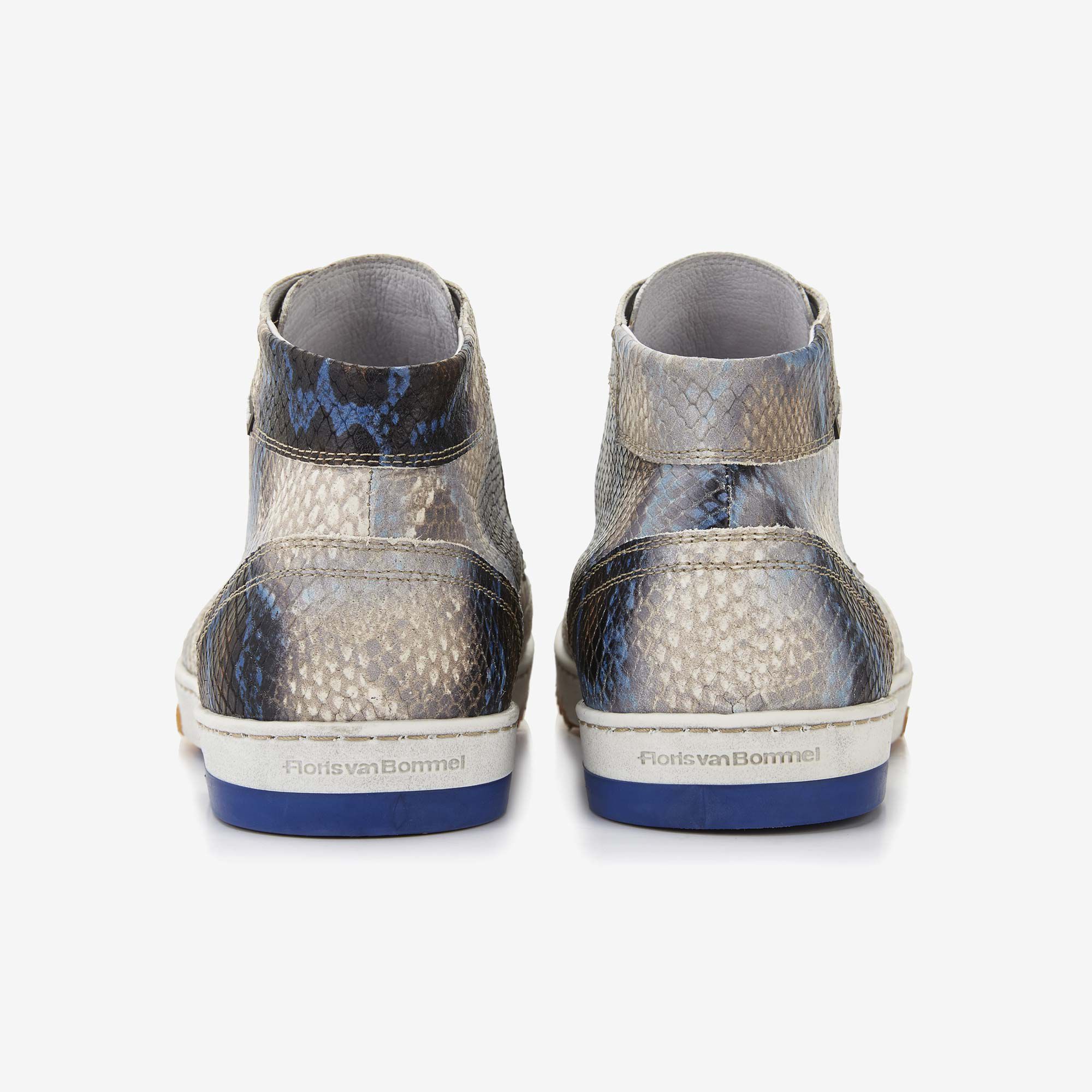 Men s sneakers Floris van Bommel blue snake print men s sneaker boot Floris van Bommel Netherlands