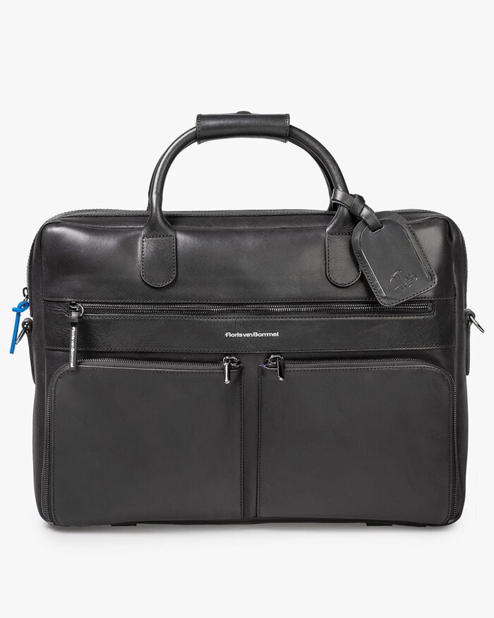 Office bag leer zwart