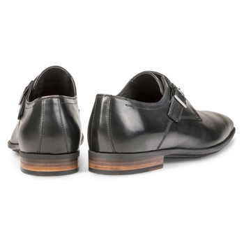 Zwarte kalfsleren gespschoen