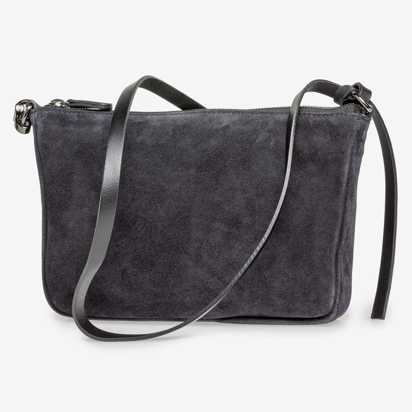 Black suede leather bag