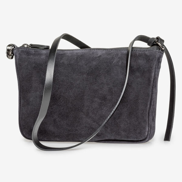 Black suede leather bag